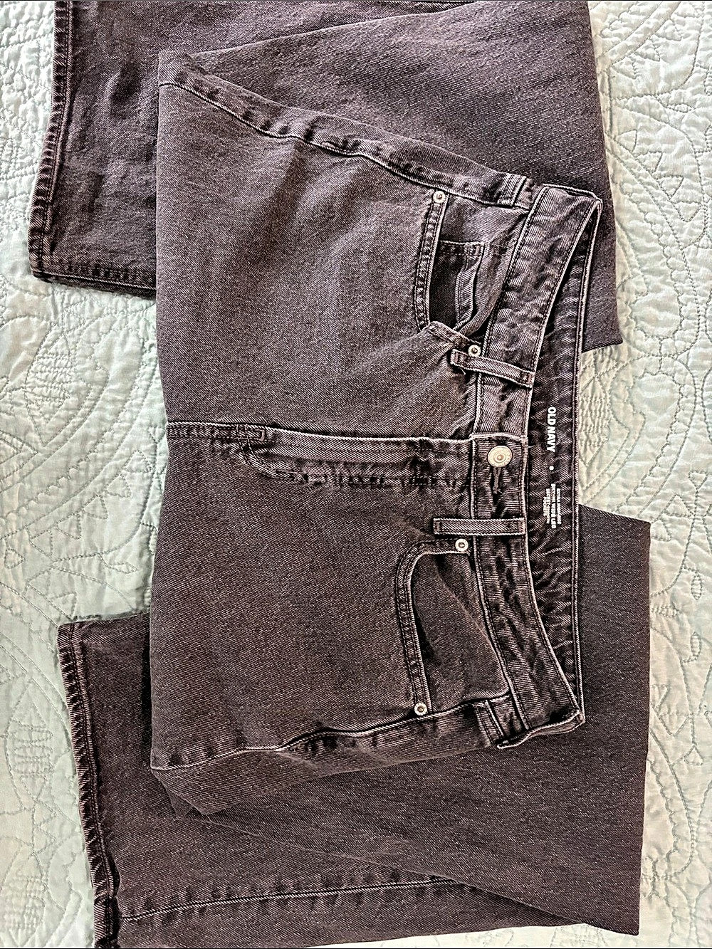 Old Navy Extra High-Rise Sky-Hi Wide Leg Jeans in Gray Size 8